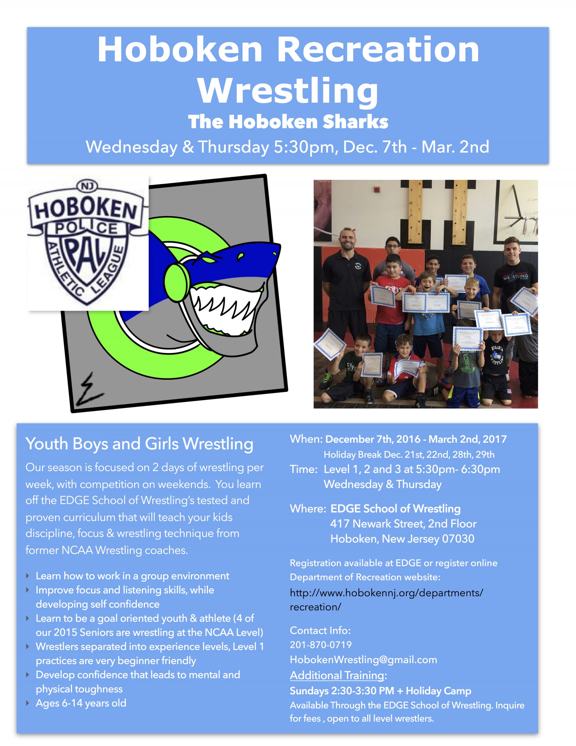 Hoboken Wrestling Season information