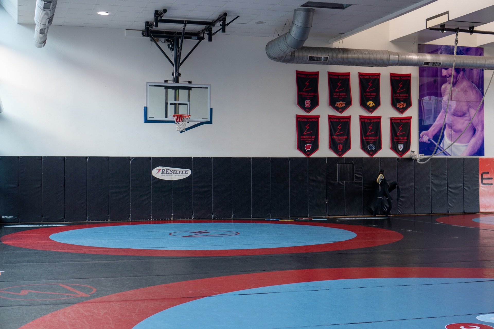 Wrestling mats with freestyle passivity zones